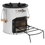 vidaXL Aragaz cu lemne pentru camping, argintiu, 45x25x26 cm, oțel vidaXL Aragaz cu lemne pentru camping, argintiu, 45x25x26 cm, oțel