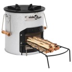 vidaXL Aragaz cu lemne pentru camping, argintiu, 45x25x26 cm, oțel vidaXL Aragaz cu lemne pentru camping, argintiu, 45x25x26 cm, oțel