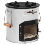 vidaXL Aragaz cu lemne pentru camping, argintiu, 45x25x26 cm, oțel vidaXL Aragaz cu lemne pentru camping, argintiu, 45x25x26 cm, oțel