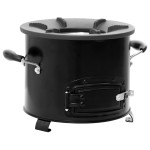 vidaXL Aragaz cu lemne pentru camping, negru, 36x26x22,5 cm, metal vidaXL Aragaz cu lemne pentru camping, negru, 36x26x22,5 cm, metal