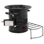 vidaXL Aragaz cu lemne pentru camping, negru, 50x33,5x30,5 cm, oțel vidaXL Aragaz cu lemne pentru camping, negru, 50x33,5x30,5 cm, oțel
