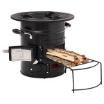 vidaXL Aragaz cu lemne pentru camping, negru, 50x33,5x30,5 cm, oțel vidaXL Aragaz cu lemne pentru camping, negru, 50x33,5x30,5 cm, oțel