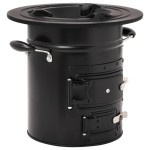 vidaXL Aragaz cu lemne pentru camping, negru, 50x33,5x30,5 cm, oțel vidaXL Aragaz cu lemne pentru camping, negru, 50x33,5x30,5 cm, oțel