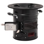 vidaXL Aragaz cu lemne pentru camping, negru, 50x33,5x30,5 cm, oțel vidaXL Aragaz cu lemne pentru camping, negru, 50x33,5x30,5 cm, oțel