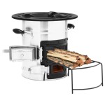 vidaXL Aragaz cu lemne pentru camping, argintiu, 51,5x35x30,5 cm, oțel vidaXL Aragaz cu lemne pentru camping, argintiu, 51,5x35x30,5 cm, oțel