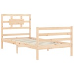 vidaXL Cadru de pat cu tăblie, 90x200 cm, lemn masiv vidaXL Cadru de pat cu tăblie, 90x200 cm, lemn masiv