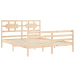 vidaXL Cadru de pat cu tăblie, king size, lemn masiv vidaXL Cadru de pat cu tăblie, king size, lemn masiv
