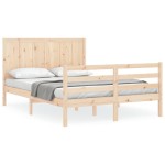 vidaXL Cadru de pat cu tăblie, king size, lemn masiv vidaXL Cadru de pat cu tăblie, king size, lemn masiv