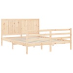 vidaXL Cadru de pat cu tăblie, king size, lemn masiv vidaXL Cadru de pat cu tăblie, king size, lemn masiv