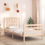 vidaXL Cadru de pat cu tăblie, 90x200 cm, lemn masiv vidaXL Cadru de pat cu tăblie, 90x200 cm, lemn masiv