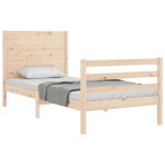 vidaXL Cadru de pat cu tăblie, 90x200 cm, lemn masiv vidaXL Cadru de pat cu tăblie, 90x200 cm, lemn masiv