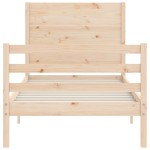 vidaXL Cadru de pat cu tăblie, 90x200 cm, lemn masiv vidaXL Cadru de pat cu tăblie, 90x200 cm, lemn masiv
