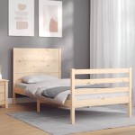 vidaXL Cadru de pat cu tăblie, 100x200 cm, lemn masiv vidaXL Cadru de pat cu tăblie, 100x200 cm, lemn masiv