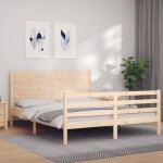 vidaXL Cadru de pat cu tăblie, 160x200 cm, lemn masiv vidaXL Cadru de pat cu tăblie, 160x200 cm, lemn masiv