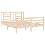 vidaXL Cadru de pat cu tăblie, king size, lemn masiv vidaXL Cadru de pat cu tăblie, king size, lemn masiv