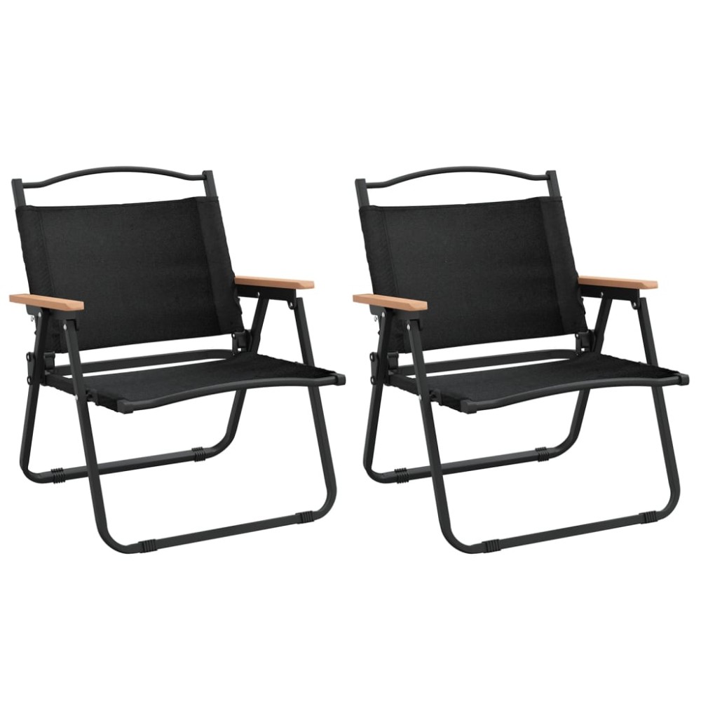 vidaXL Scaune de camping, 2 buc., negru, 54x43x59 cm, țesătură Oxford