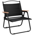 vidaXL Scaune de camping, 2 buc., negru, 54x43x59 cm, țesătură Oxford