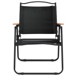 vidaXL Scaune de camping, 2 buc., negru, 54x55x78 cm, țesătură Oxford