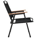 vidaXL Scaune de camping, 2 buc., negru, 54x55x78 cm, țesătură Oxford