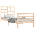 vidaXL Cadru de pat cu tăblie, 90x200 cm, lemn masiv vidaXL Cadru de pat cu tăblie, 90x200 cm, lemn masiv