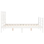 vidaXL Cadru de pat cu tăblie, 140x190 cm, alb, lemn masiv vidaXL Cadru de pat cu tăblie, 140x190 cm, alb, lemn masiv