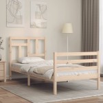 vidaXL Cadru de pat cu tăblie, 90x200 cm, lemn masiv vidaXL Cadru de pat cu tăblie, 90x200 cm, lemn masiv