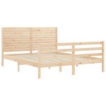 vidaXL Cadru de pat cu tăblie, king size, lemn masiv vidaXL Cadru de pat cu tăblie, king size, lemn masiv