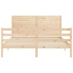 vidaXL Cadru de pat cu tăblie, king size, lemn masiv vidaXL Cadru de pat cu tăblie, king size, lemn masiv