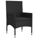 vidaXL Set mobilier relaxare grădină 4 piese cu perne poliratan negru