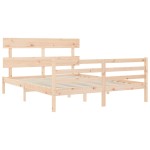 vidaXL Cadru de pat cu tăblie, king size, lemn masiv vidaXL Cadru de pat cu tăblie, king size, lemn masiv