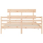 vidaXL Cadru de pat cu tăblie, king size, lemn masiv vidaXL Cadru de pat cu tăblie, king size, lemn masiv