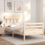 vidaXL Cadru de pat cu tăblie, 90x200 cm, lemn masiv vidaXL Cadru de pat cu tăblie, 90x200 cm, lemn masiv