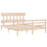 vidaXL Cadru de pat cu tăblie, king size, lemn masiv vidaXL Cadru de pat cu tăblie, king size, lemn masiv