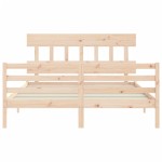 vidaXL Cadru de pat cu tăblie, king size, lemn masiv vidaXL Cadru de pat cu tăblie, king size, lemn masiv