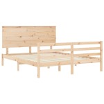 vidaXL Cadru de pat cu tăblie, king size, lemn masiv vidaXL Cadru de pat cu tăblie, king size, lemn masiv