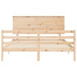 vidaXL Cadru de pat cu tăblie, king size, lemn masiv vidaXL Cadru de pat cu tăblie, king size, lemn masiv