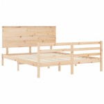 vidaXL Cadru de pat cu tăblie, 160x200 cm, lemn masiv vidaXL Cadru de pat cu tăblie, 160x200 cm, lemn masiv