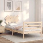vidaXL Cadru de pat cu tăblie, 90x200 cm, lemn masiv vidaXL Cadru de pat cu tăblie, 90x200 cm, lemn masiv