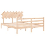 vidaXL Cadru de pat cu tăblie, king size, lemn masiv vidaXL Cadru de pat cu tăblie, king size, lemn masiv