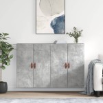 vidaXL Dulap cu montaj pe perete, 2 buc, gri beton, 69,5x34x90 cm vidaXL Dulap cu montaj pe perete, 2 buc, gri beton, 69,5x34x90 cm