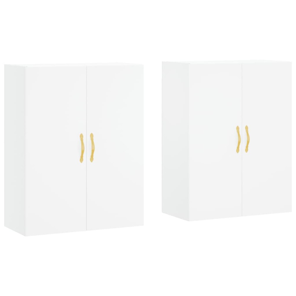 vidaXL Dulapuri cu montaj pe perete, 2 buc, alb, 69,5x34x90 cm