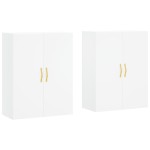 vidaXL Dulapuri cu montaj pe perete, 2 buc, alb, 69,5x34x90 cm