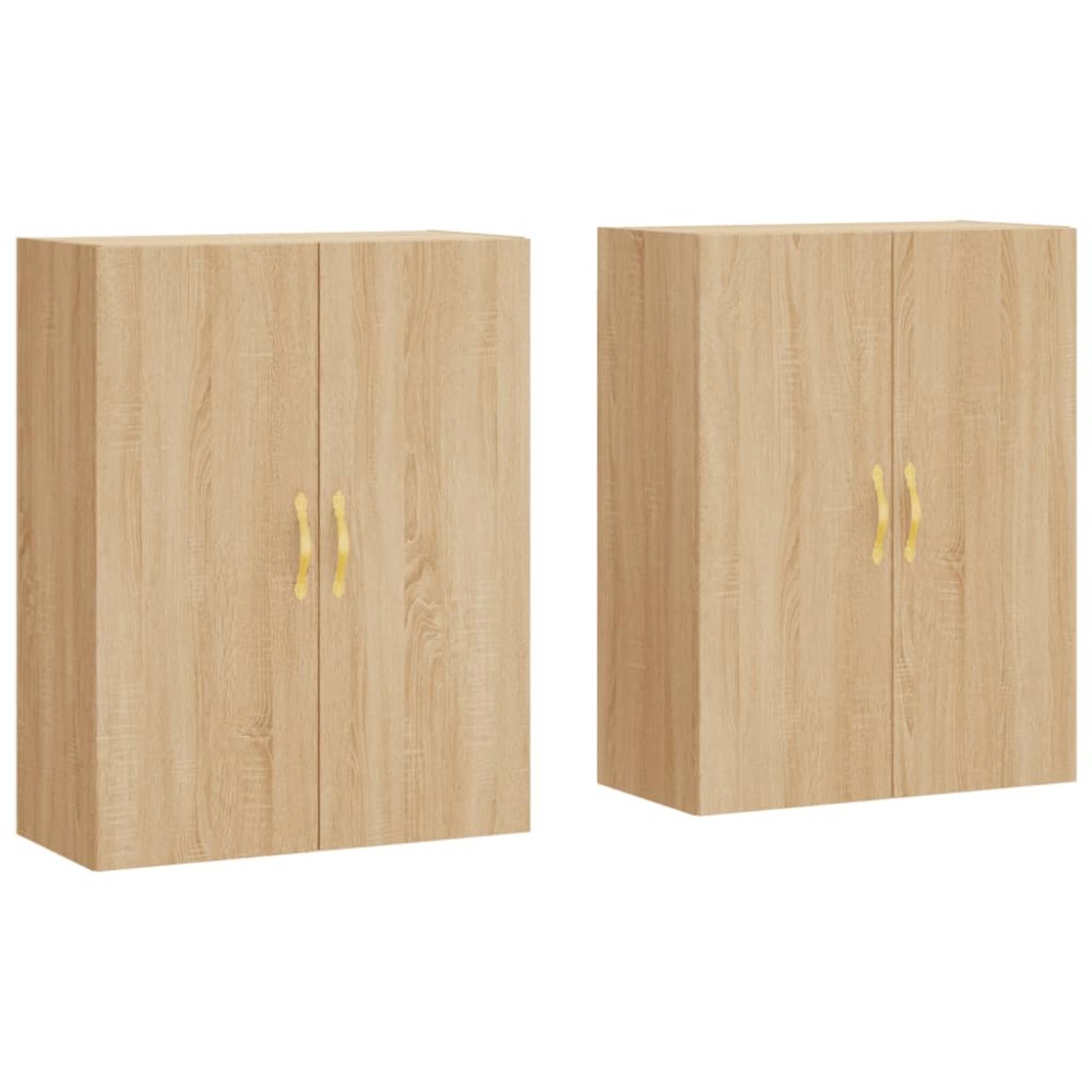 vidaXL Dulapuri montate pe perete, 2 buc, stejar sonoma, 69,5x34x90 cm