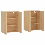 vidaXL Dulapuri montate pe perete, 2 buc, stejar sonoma, 69,5x34x90 cm