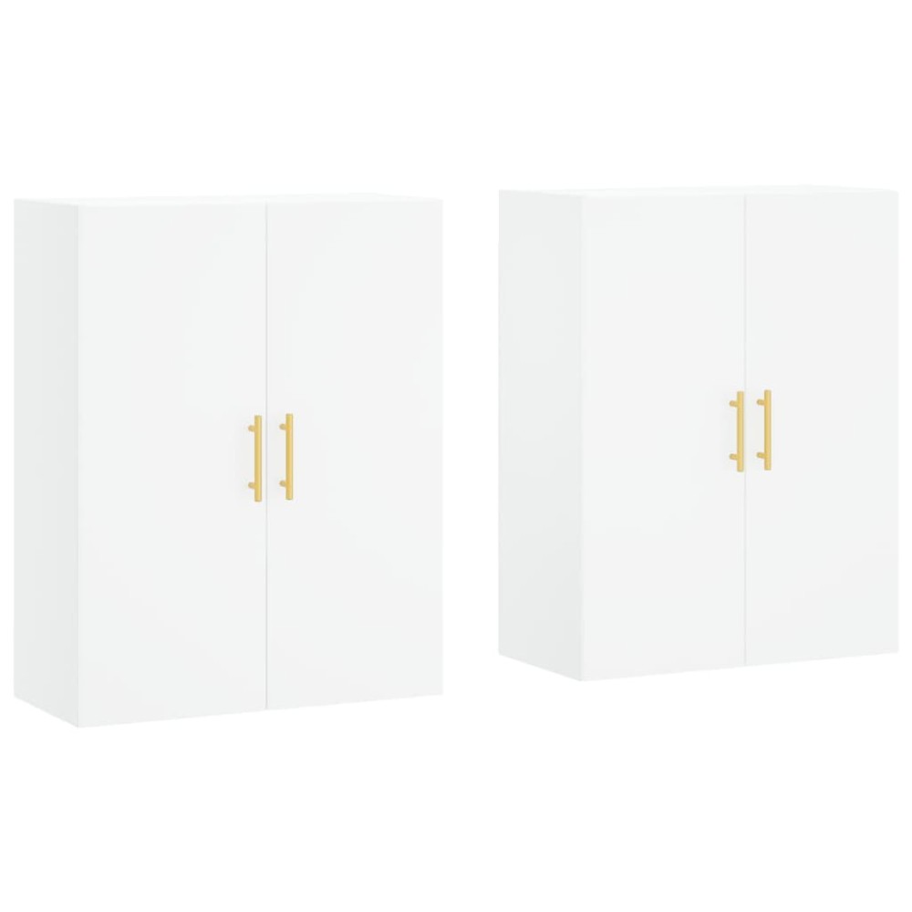 vidaXL Dulapuri cu montaj pe perete, 2 buc, alb, 69,5x34x90 cm