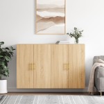 vidaXL Dulapuri montate pe perete, 2 buc, stejar sonoma, 69,5x34x90 cm