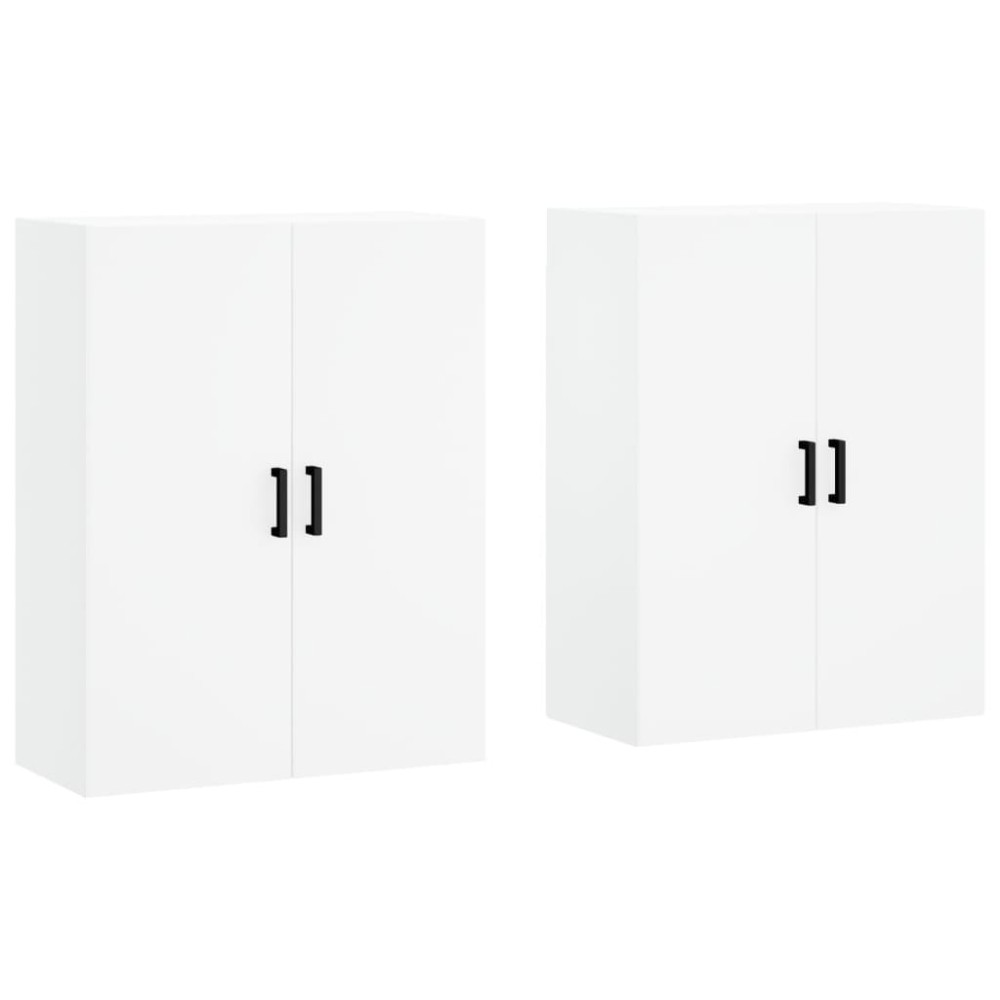 vidaXL Dulapuri cu montaj pe perete, 2 buc, alb, 69,5x34x90 cm