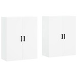 vidaXL Dulapuri cu montaj pe perete, 2 buc, alb, 69,5x34x90 cm