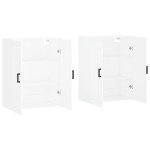 vidaXL Dulapuri cu montaj pe perete, 2 buc, alb, 69,5x34x90 cm