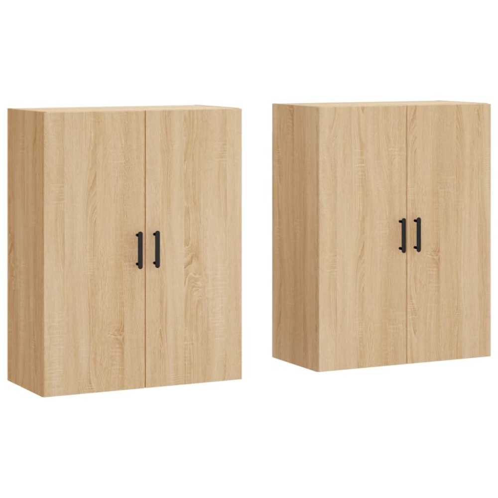 vidaXL Dulapuri montate pe perete, 2 buc, stejar sonoma, 69,5x34x90 cm